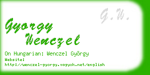 gyorgy wenczel business card